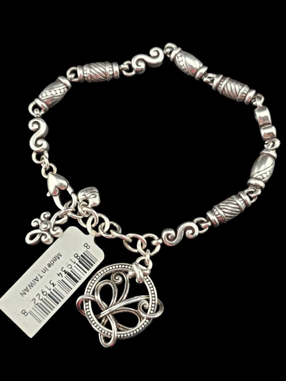 NWT Brighton Romance Of Nature Butterfly Charm Bracelet Silver-Tone Adjustable